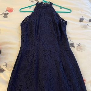 Bb Dakota dark blue lace dress floor length